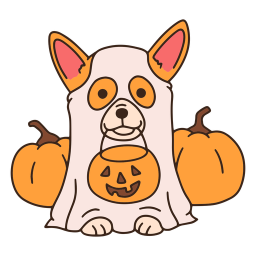 Halloween ghost corgi dog PNG Design