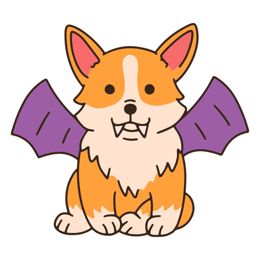 Halloween bat corgi dog PNG Design