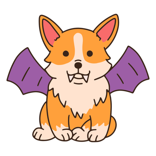 Perro corgi murciélago de Halloween Diseño PNG