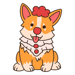 Halloween-Clown-Corgi-Hund PNG-Design