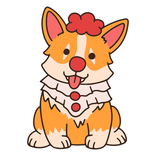 Cão corgi palhaço de halloween Desenho PNG