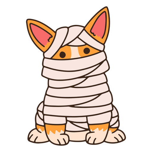 Cão corgi múmia de halloween Desenho PNG