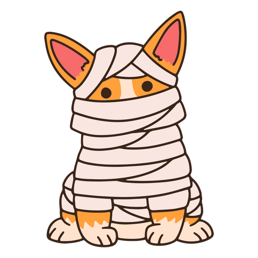 Halloween mummy corgi dog PNG Design