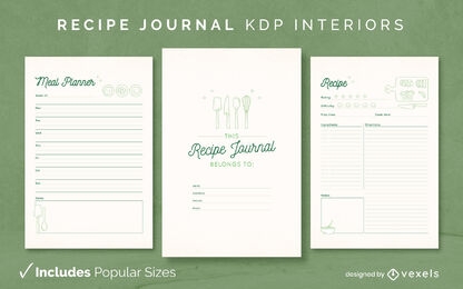 Diseño de diario de recetas de cocina Modelo KDP
