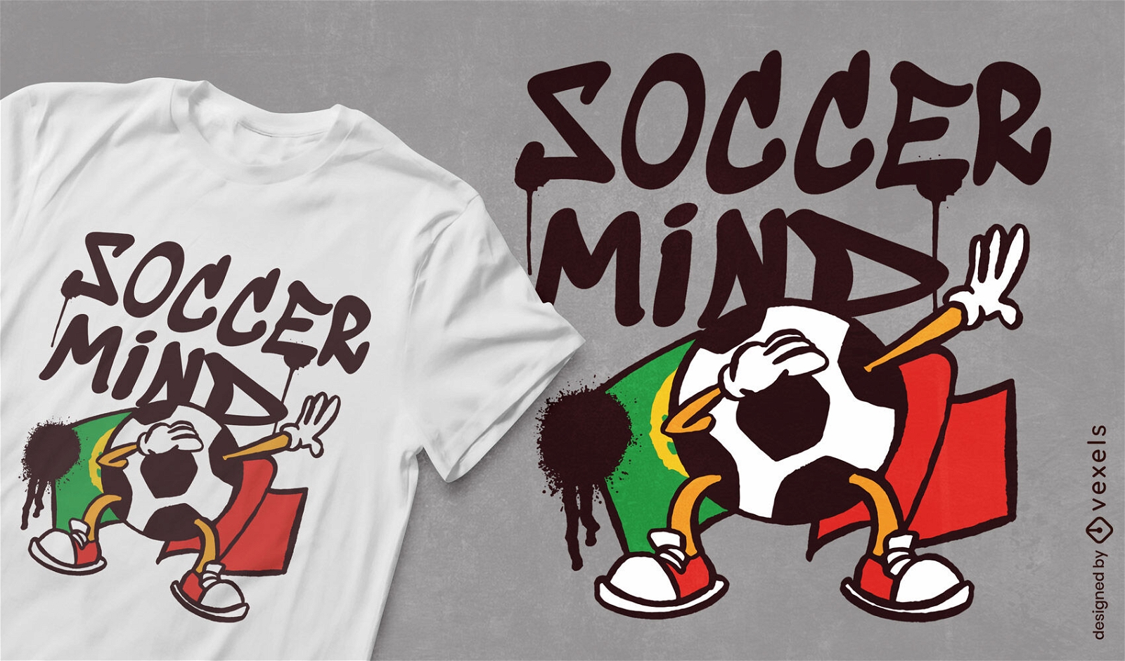 Portugal-Fußball-Cartoon-T-Shirt-Design