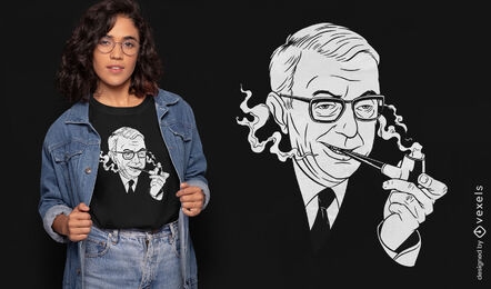 Jean-Paul Sartre portrait t-shirt design