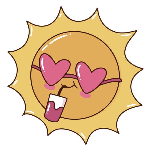 Personagem kawaii de sol de verão Desenho PNG