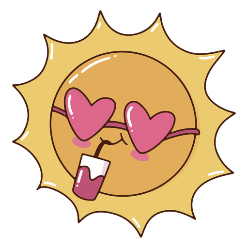 Personagem kawaii de sol de ver?o Desenho PNG