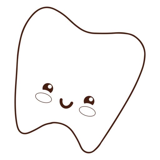 Tooth stroke character PNG Design