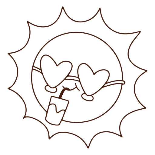 Summer sun stroke character PNG Design