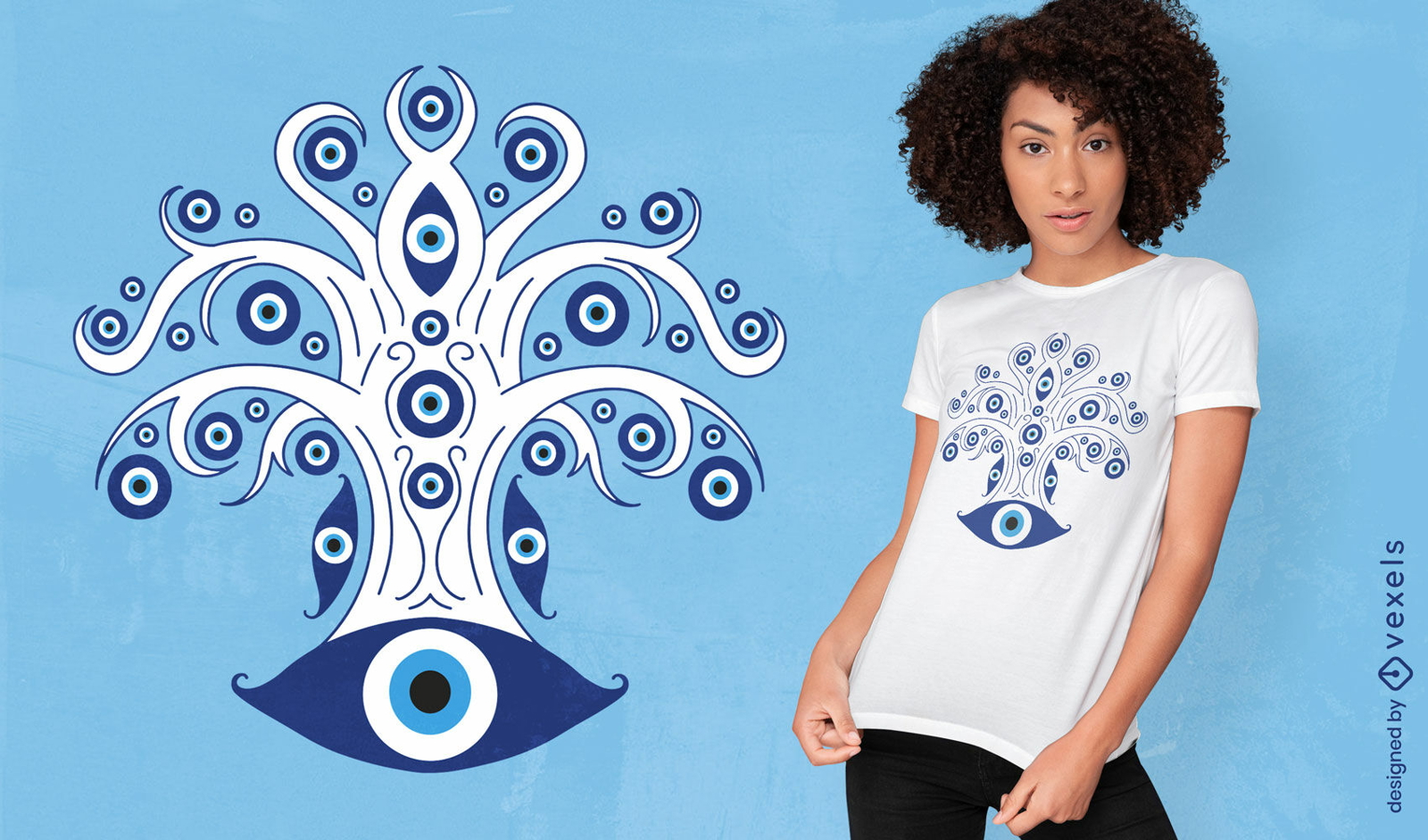 Design de camiseta de árvore de mau-olhado