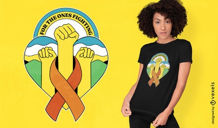Diseño de camiseta de concientización sobre la leucemia.