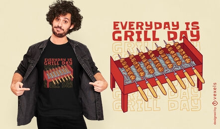 Grill day food quote t-shirt design