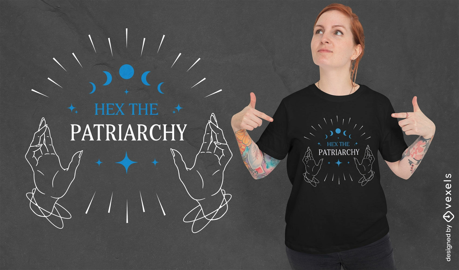 Design de camiseta feminista com citação de bruxa