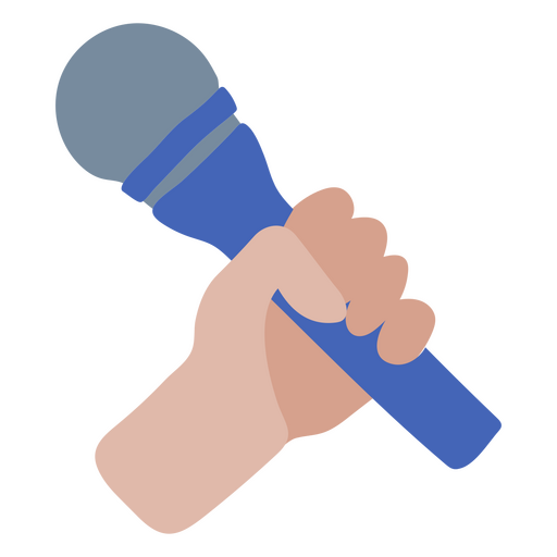 Hand holding a karaoke microphone PNG Design
