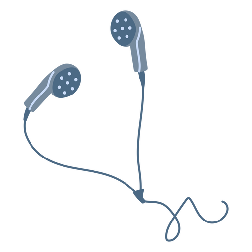Auriculares para escuchar música. Diseño PNG