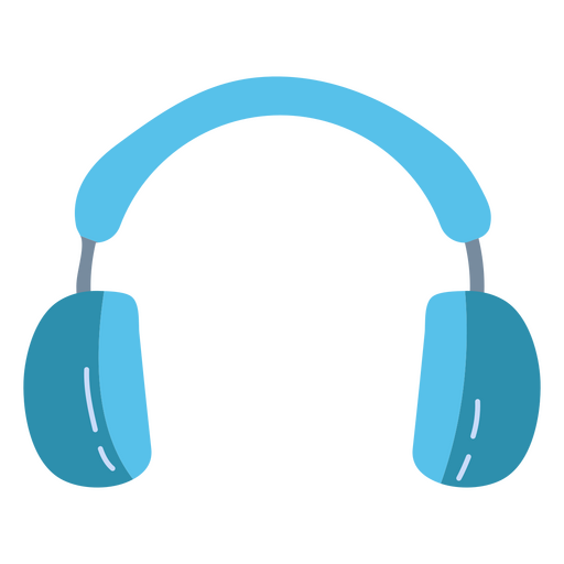 Blue on-ear headphones PNG Design