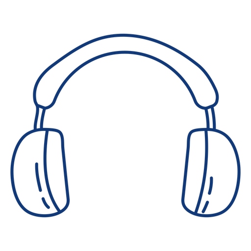 Auriculares clásicos para escuchar música. Diseño PNG