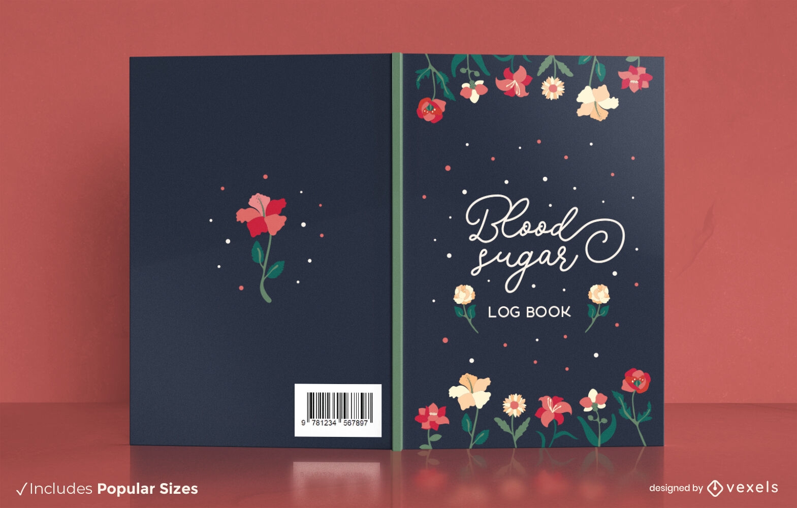 Blood sugar log book cover design
