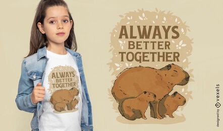 Capybara family quote t-shirt design