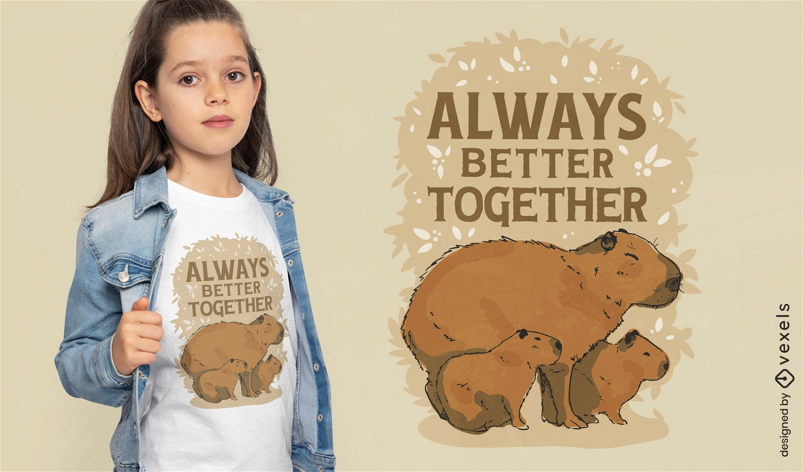 Capybara-Familien-Zitat-T-Shirt-Design