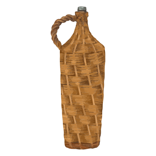 Elegante jarrón de cesta de mimbre hecho a mano Diseño PNG