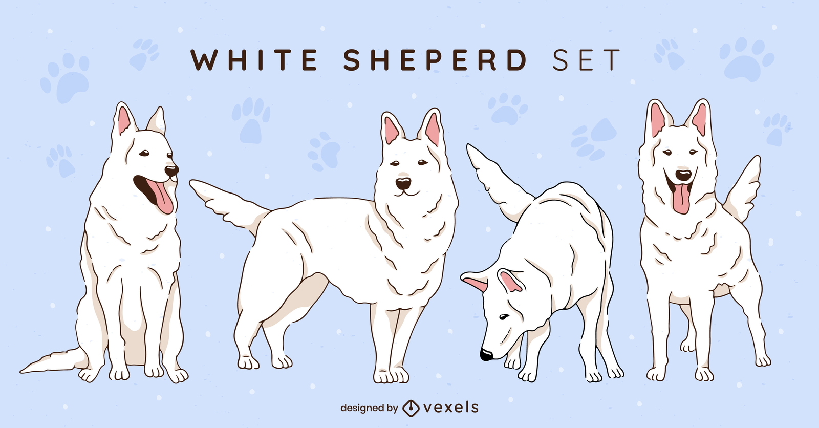 White sheperd set