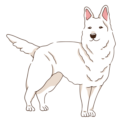 White shepherd dog happy PNG Design