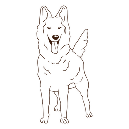 Golpe de perro feliz pastor blanco Diseño PNG