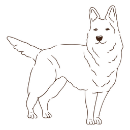 Schlaganfall des weißen Schäferhundes PNG-Design