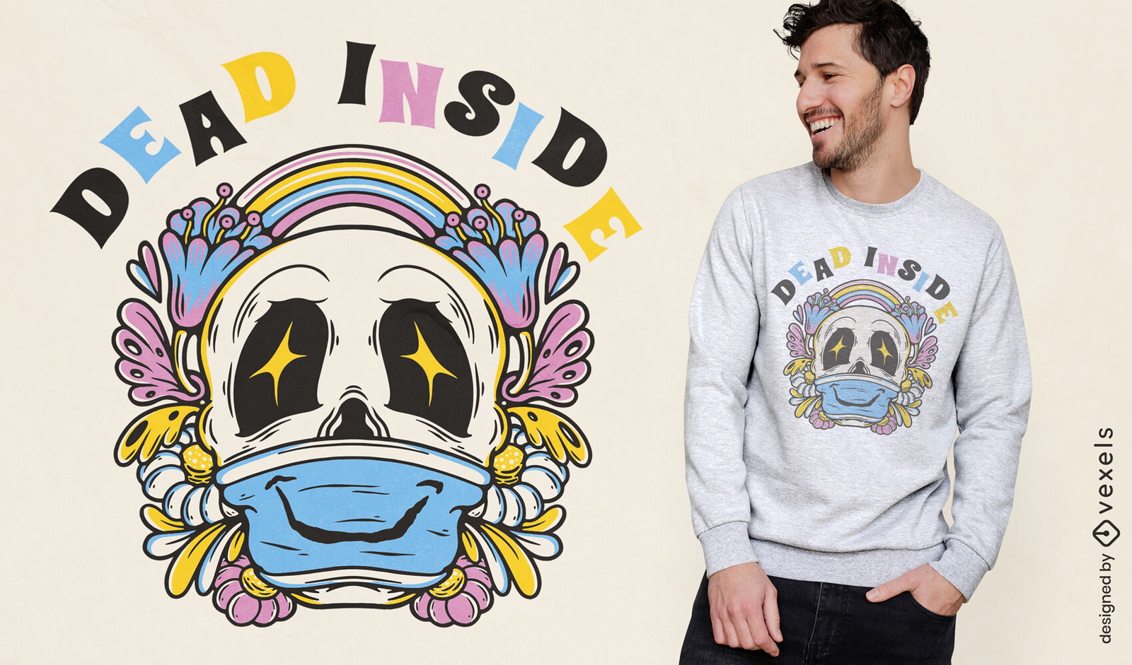 Calavera con diseño de camiseta de máscara