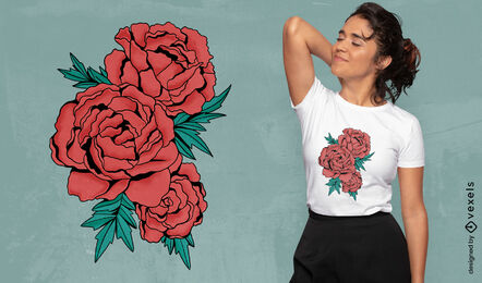 Design de camiseta de flores Pheonies