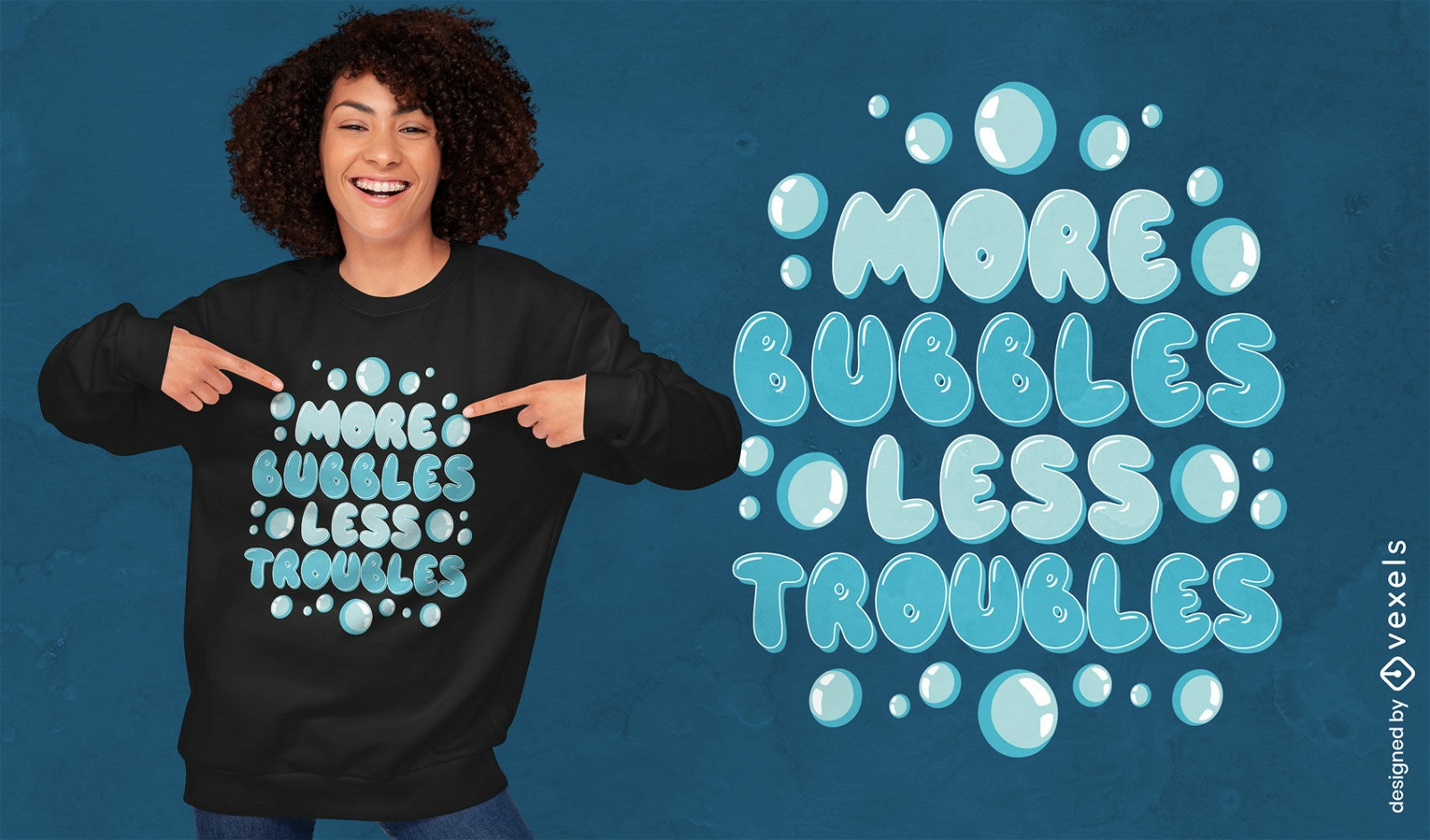 Diseño de camiseta de cita motivacional de burbujas.