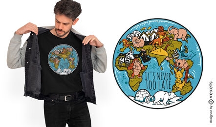 Climate change animals t-shirt design