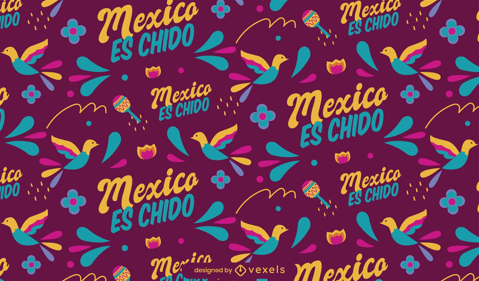 Mexican party pattern design