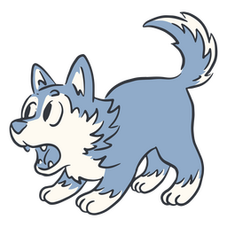 Lobo aullando lindo animal Diseño PNG