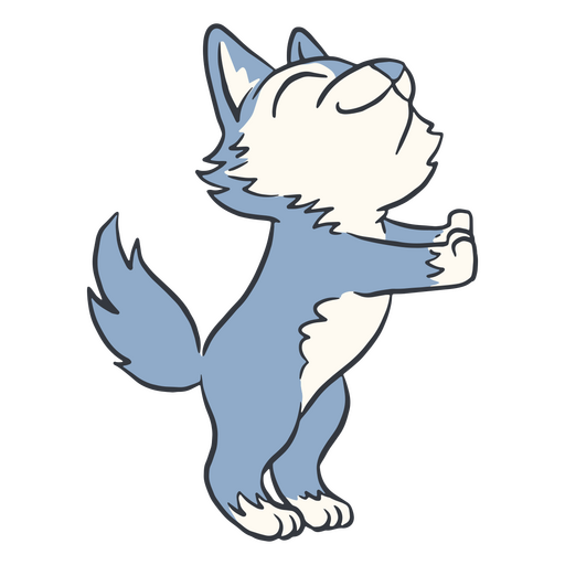 Animal fofo de lobo em pé Desenho PNG