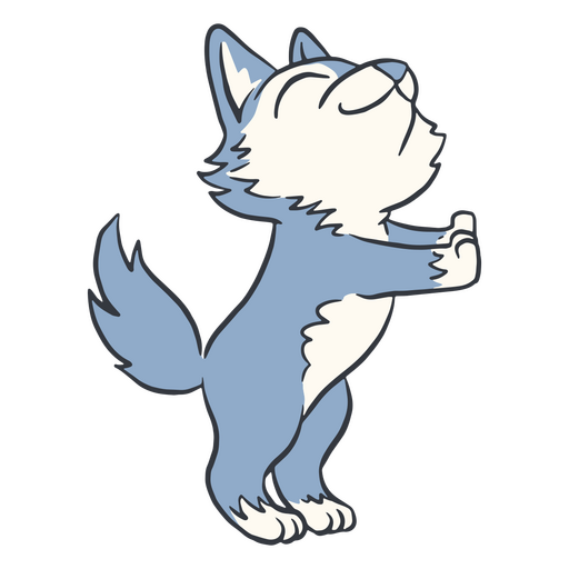 Standing wolf cute animal PNG Design