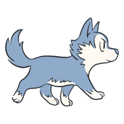 Animal fofo de lobo passeando Desenho PNG