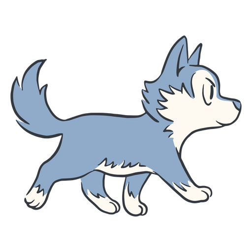 Strolling wolf cute animal PNG Design