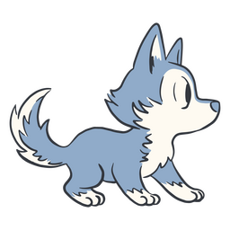 Baby wolf cute character PNG Design Transparent PNG