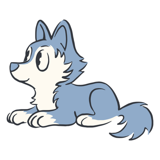 Sitzender Wolf süßer Charakter PNG-Design