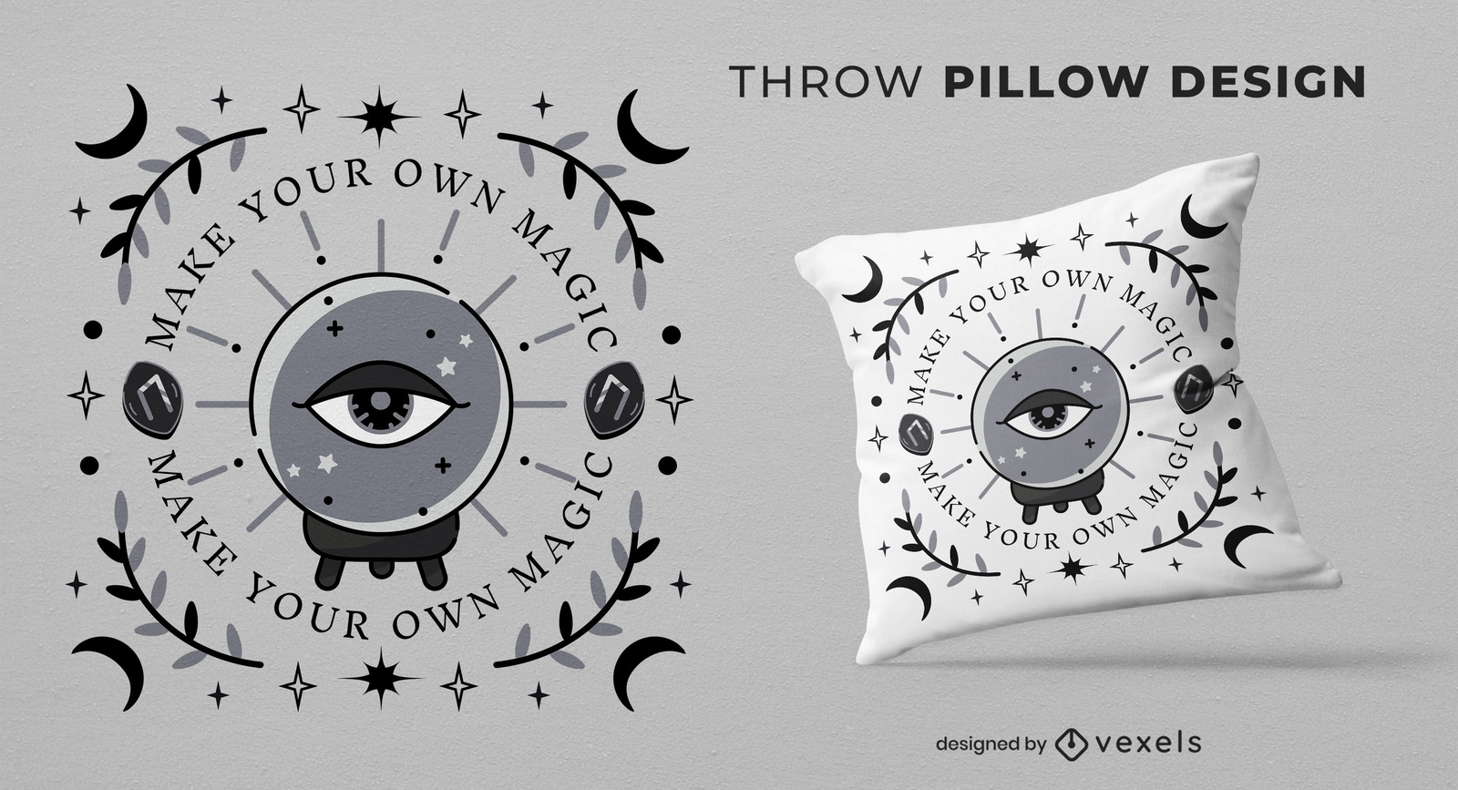 Diseño de almohada de tiro de astrología de ojo mágico