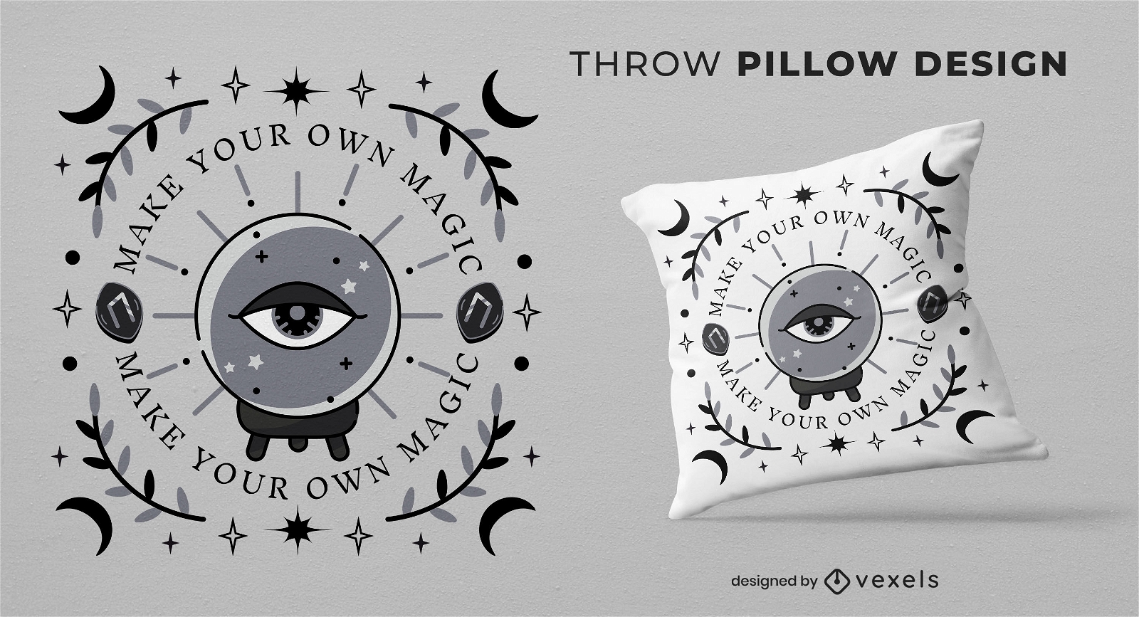 Magic eye astrology throw pillow design