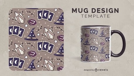 Dark magic witch mug template