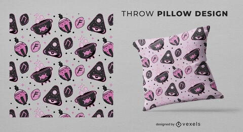 Witchy esoteric throw pillow design