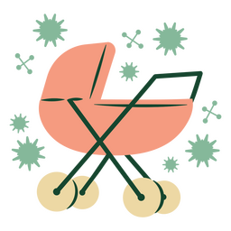 carrinho de bebê antigo Desenho PNG