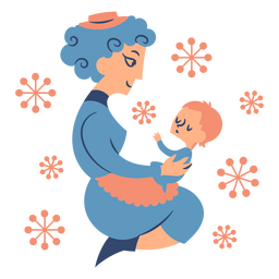 Nanny and baby vintage PNG Design