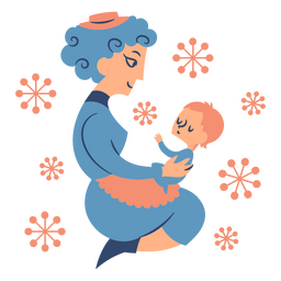 Nanny und Baby-Jahrgang PNG-Design