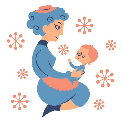 Nanny and baby vintage PNG Design